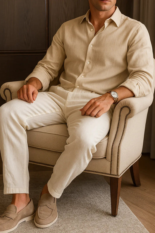 LINEN TROUSERS (SLIM FIT) - Velmari