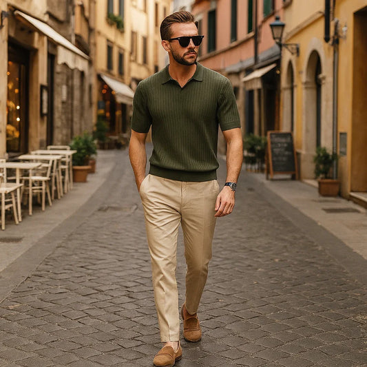 PREMIUM RIBBED POLO MEN - Velmari