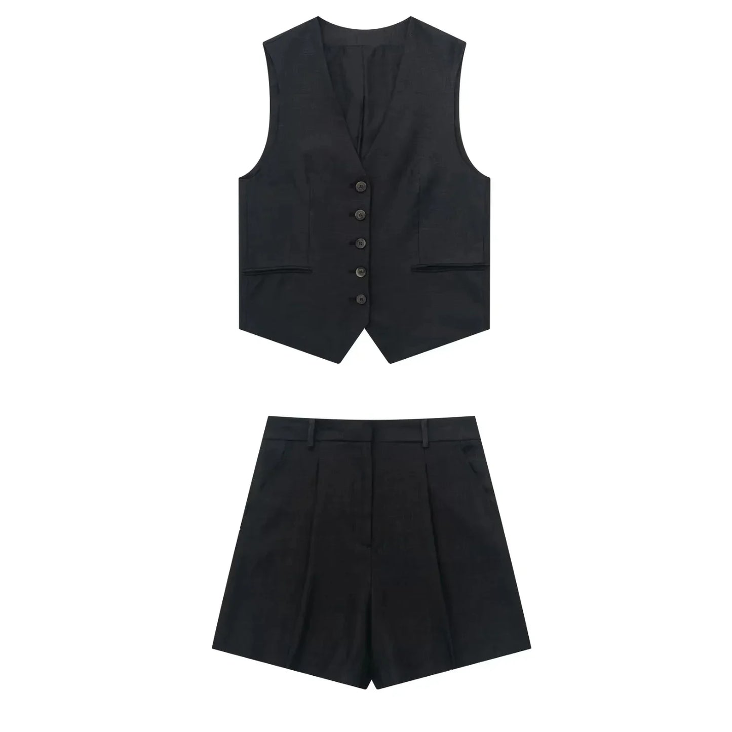 ELEGANCE WAISTCOAT & SHORTS SET – OFFICE CHIC - Velmari