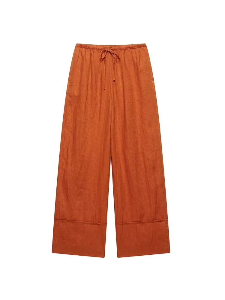 LUNA SET – MINIMALIST SHIRT & WIDE-LEG TROUSERS TWO-PIECE - Velmari
