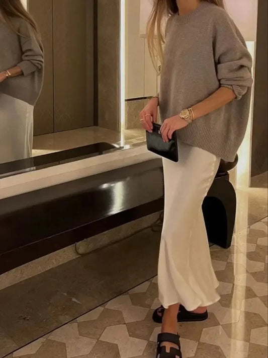 ISABELLE SATIN SKIRT - CLASSIC APPEAL - Velmari