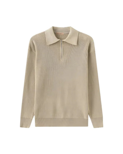 MEN'S RIBBED KNIT SWEATER HALF ZIP - Velmari