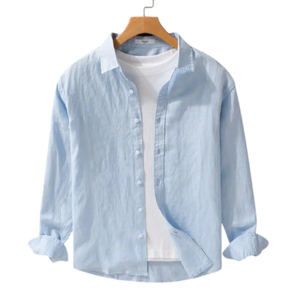 BELMONTE LINEN LONG-SLEEVE SHIRT - Velmari