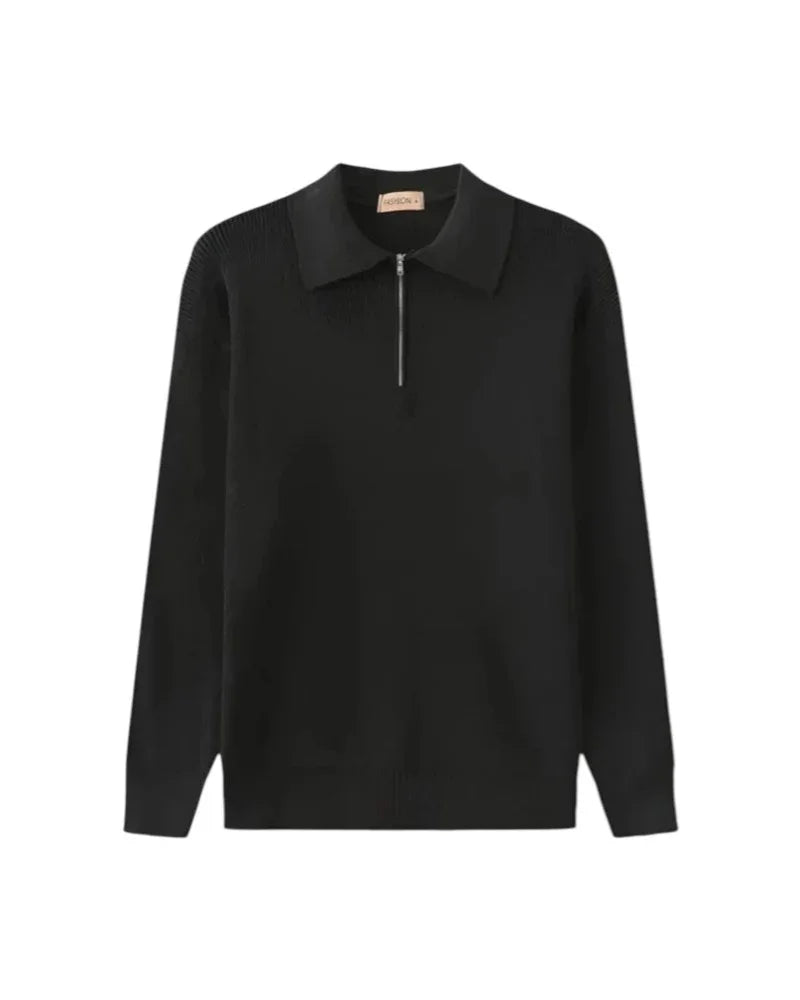 MEN'S RIBBED KNIT SWEATER HALF ZIP - Velmari