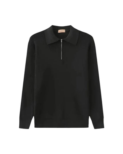 MEN'S RIBBED KNIT SWEATER HALF ZIP - Velmari