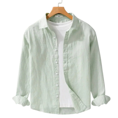 BELMONTE LINEN LONG-SLEEVE SHIRT - Velmari