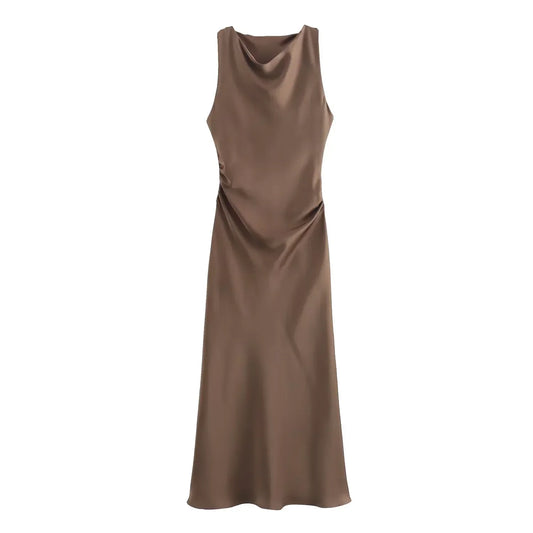 ISABELLA SATIN MIDI DRESS