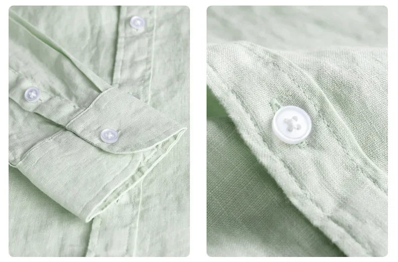 BELMONTE LINEN LONG-SLEEVE SHIRT - Velmari