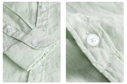 BELMONTE LINEN LONG-SLEEVE SHIRT - Velmari