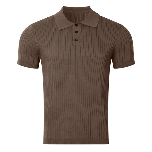 LORENZO KNIT POLO – MEN'S RETRO SHORT SLEEVE SHIRT - Velmari
