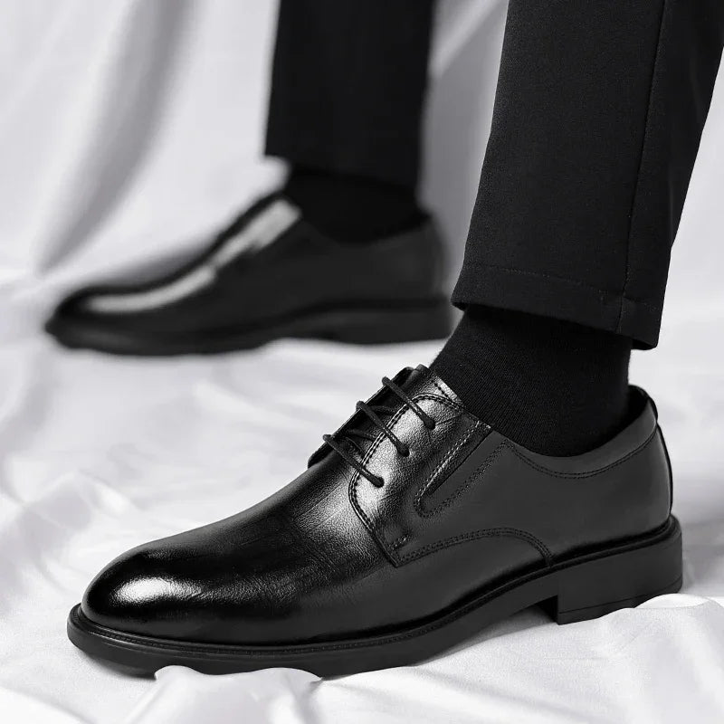 ELEVARE EXECUTIVE HEIGHT-BOOST FORMAL SHOES – 6cm/8cm Lift - Velmari