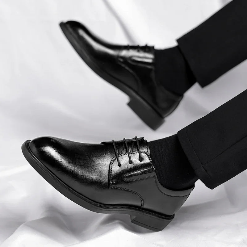 ELEVARE EXECUTIVE HEIGHT-BOOST FORMAL SHOES – 6cm/8cm Lift - Velmari