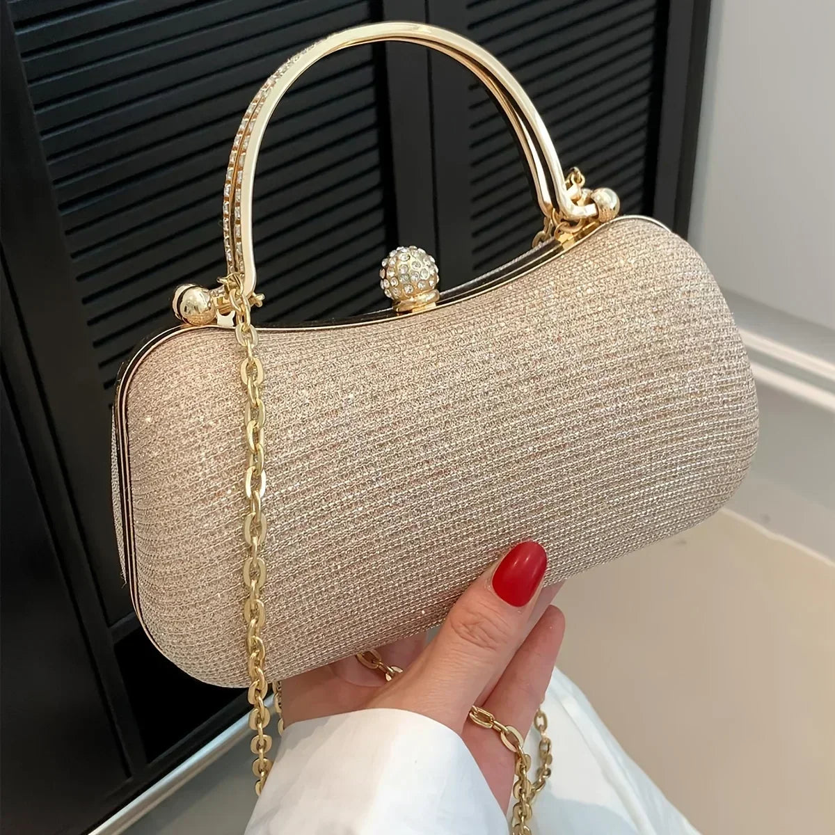 AURORA RHINESTONE CLUTCH - LUXURY EVENING BAG - Velmari