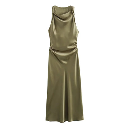 ISABELLA SATIN MIDI DRESS