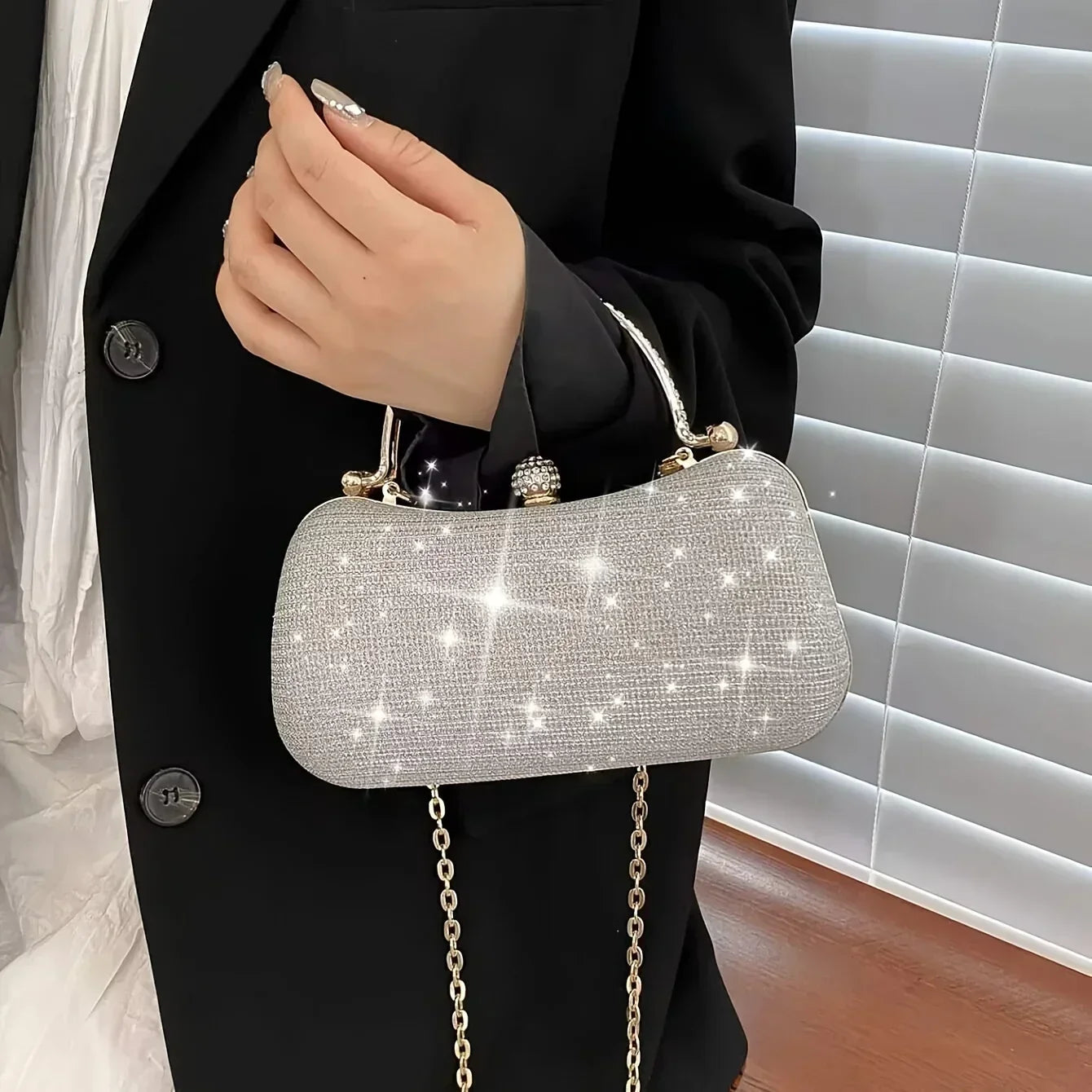 AURORA RHINESTONE CLUTCH - LUXURY EVENING BAG - Velmari