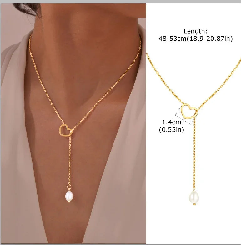 GOLDEN LARIAT NECKLACE – DAINTY Y-SHAPE PENDANT - Velmari