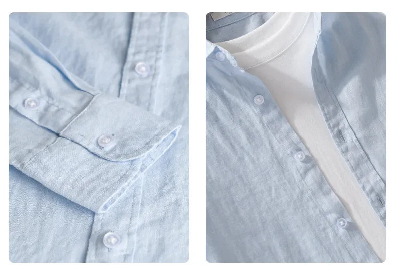BELMONTE LINEN LONG-SLEEVE SHIRT - Velmari