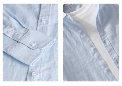 BELMONTE LINEN LONG-SLEEVE SHIRT - Velmari