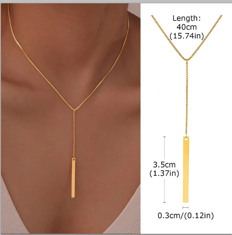 GOLDEN LARIAT NECKLACE – DAINTY Y-SHAPE PENDANT - Velmari