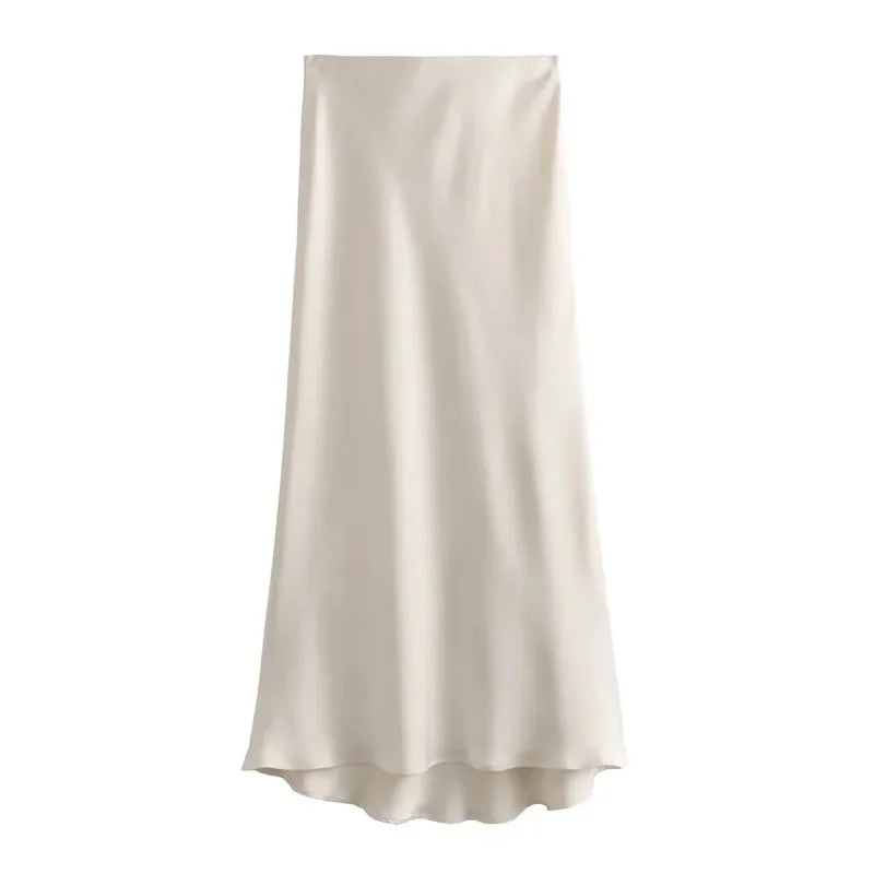 ISABELLE SATIN SKIRT - CLASSIC APPEAL - Velmari