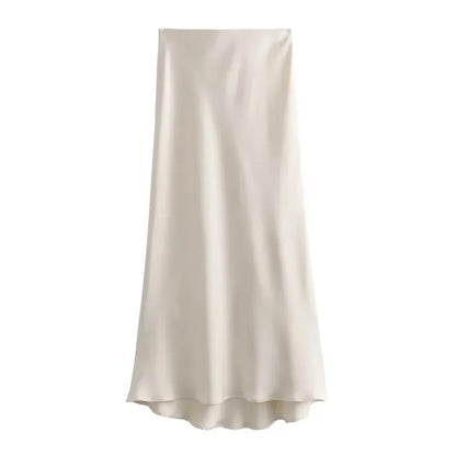 ISABELLE SATIN SKIRT - CLASSIC APPEAL - Velmari