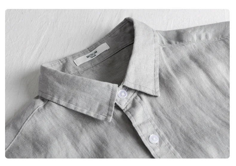 BELMONTE LINEN LONG-SLEEVE SHIRT - Velmari
