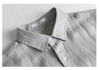 BELMONTE LINEN LONG-SLEEVE SHIRT - Velmari