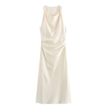 ISABELLA SATIN MIDI DRESS
