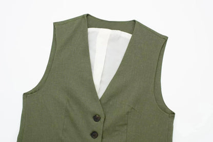 ELEGANCE WAISTCOAT & SHORTS SET – OFFICE CHIC - Velmari