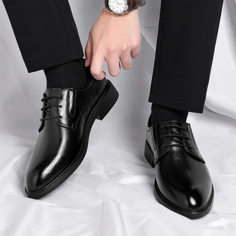 ELEVARE EXECUTIVE HEIGHT-BOOST FORMAL SHOES – 6cm/8cm Lift - Velmari