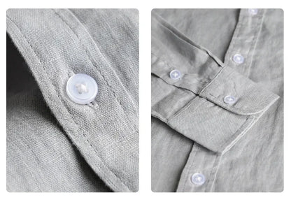 BELMONTE LINEN LONG-SLEEVE SHIRT - Velmari