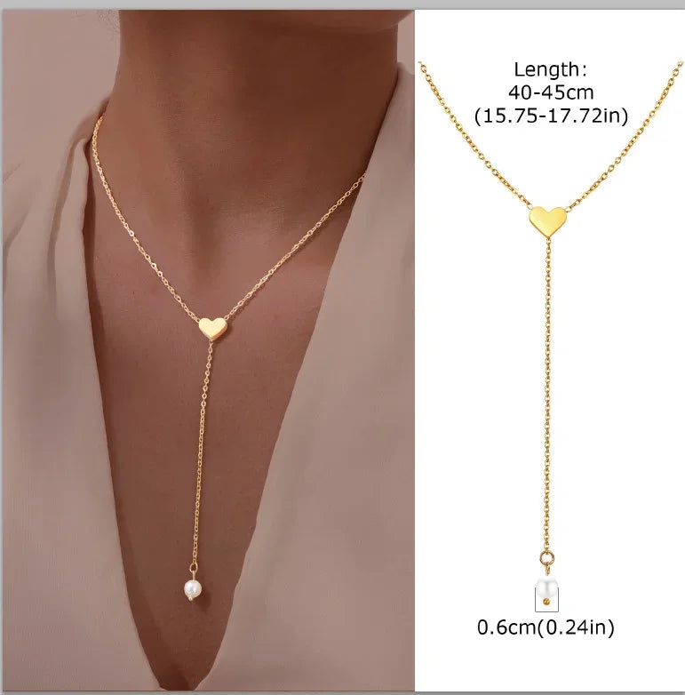 GOLDEN LARIAT NECKLACE – DAINTY Y-SHAPE PENDANT - Velmari
