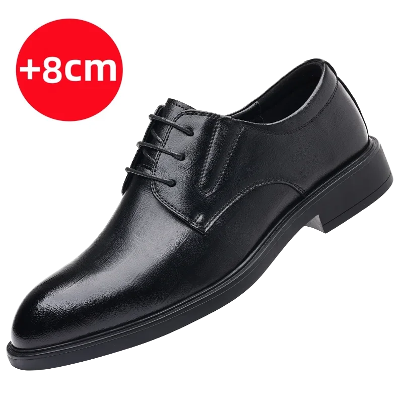 ELEVARE EXECUTIVE HEIGHT-BOOST FORMAL SHOES – 6cm/8cm Lift - Velmari