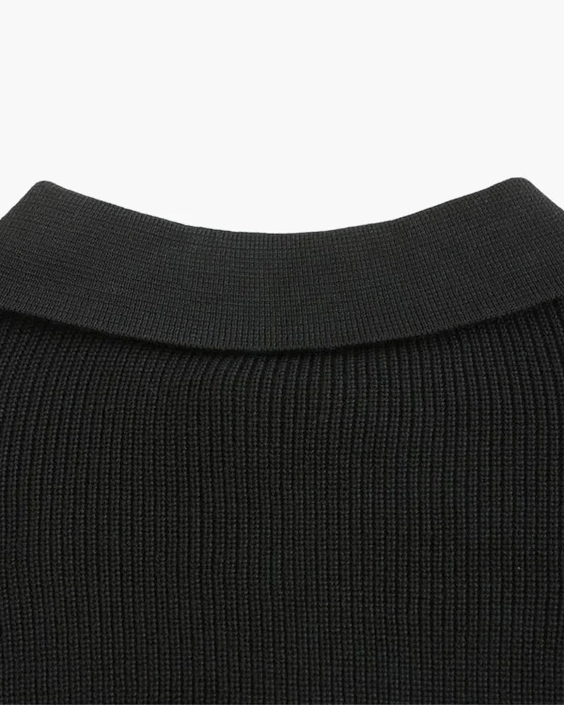 MEN'S RIBBED KNIT SWEATER HALF ZIP - Velmari