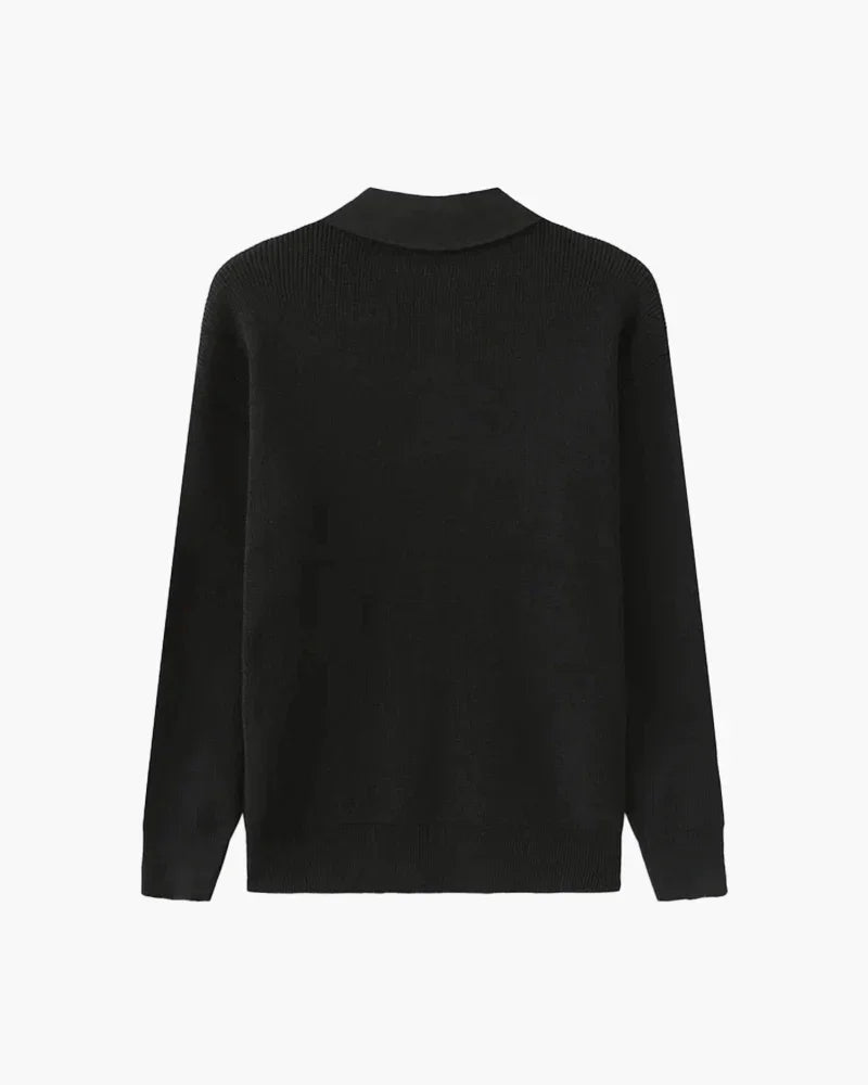 MEN'S RIBBED KNIT SWEATER HALF ZIP - Velmari