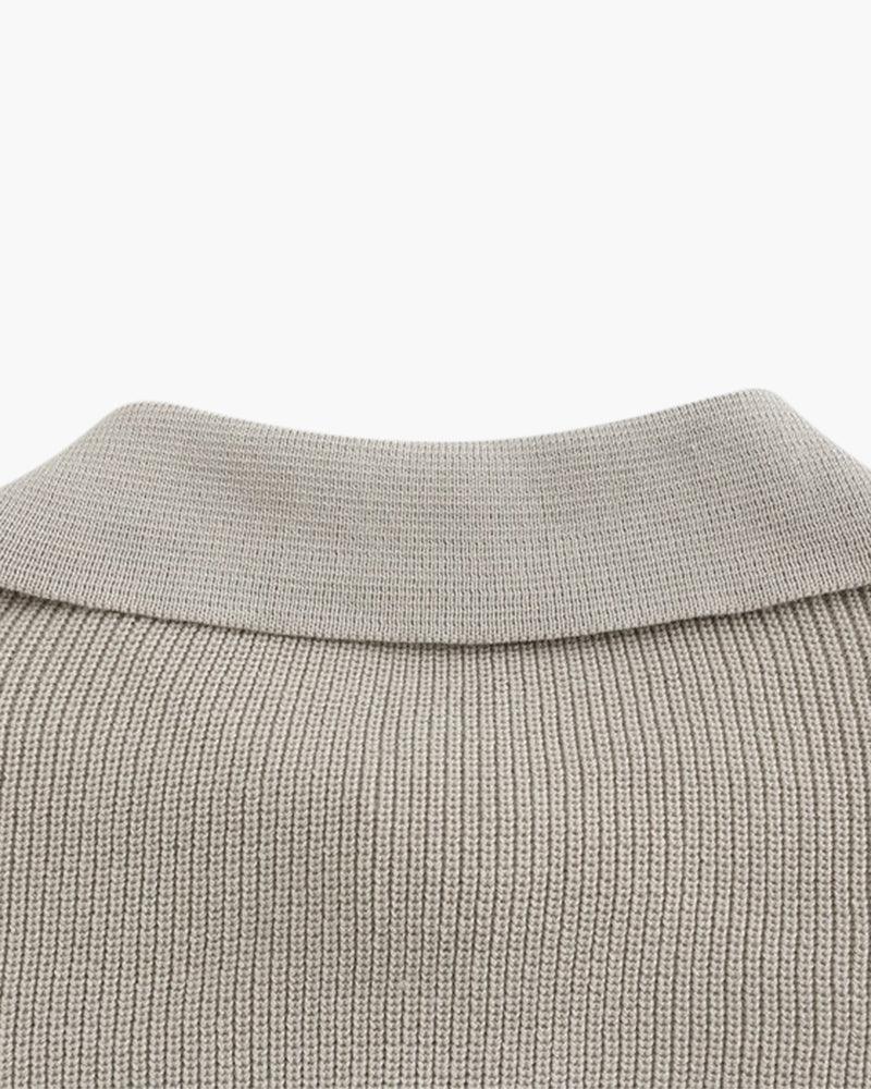 MEN'S RIBBED KNIT SWEATER HALF ZIP - Velmari