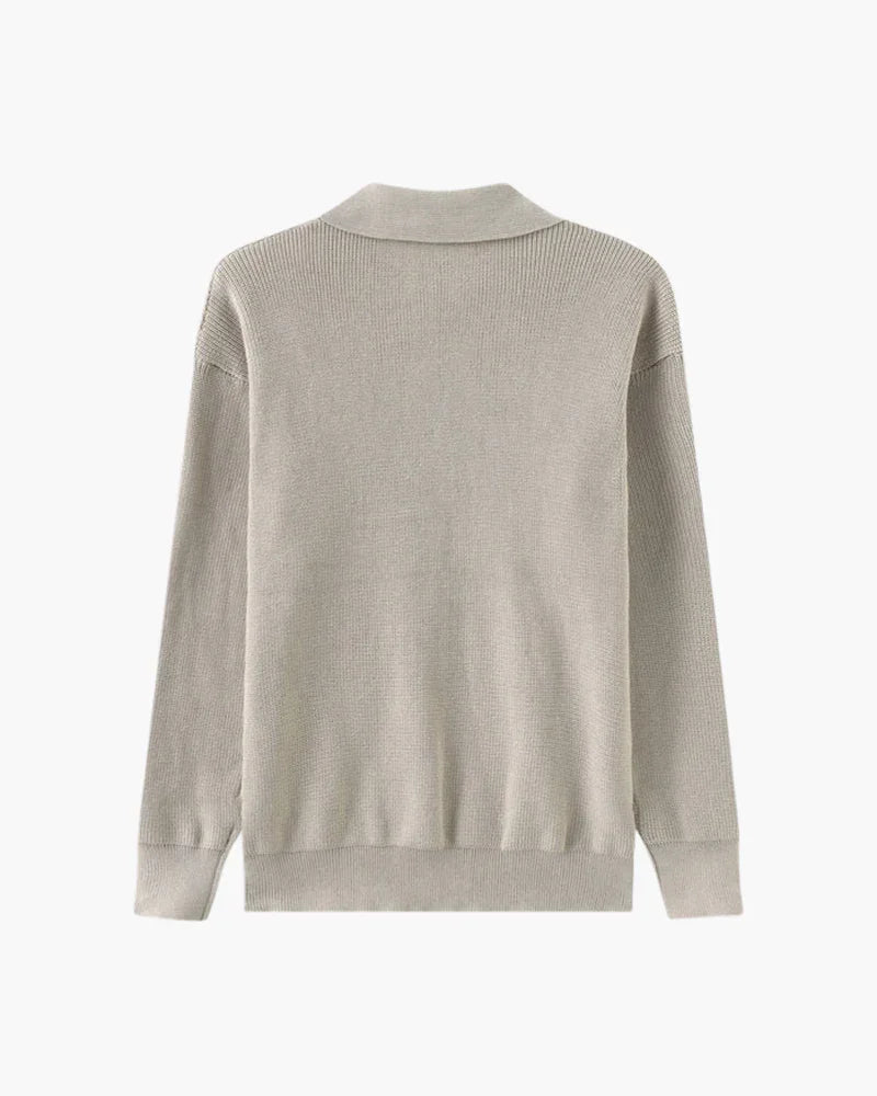 MEN'S RIBBED KNIT SWEATER HALF ZIP - Velmari
