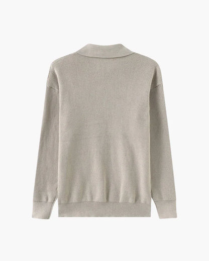 MEN'S RIBBED KNIT SWEATER HALF ZIP - Velmari