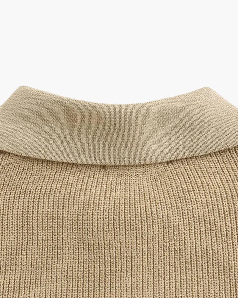 MEN'S RIBBED KNIT SWEATER HALF ZIP - Velmari
