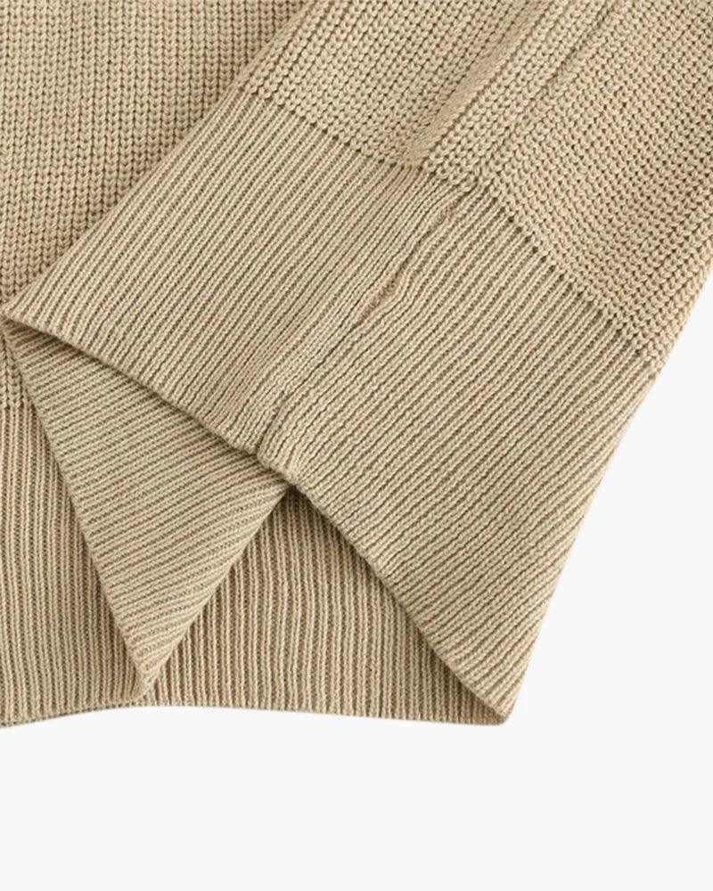 MEN'S RIBBED KNIT SWEATER HALF ZIP - Velmari