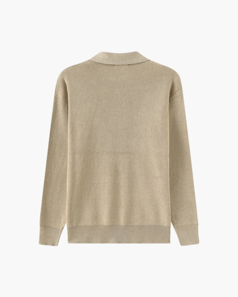 MEN'S RIBBED KNIT SWEATER HALF ZIP - Velmari