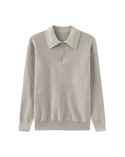 MEN'S RIBBED KNIT SWEATER HALF ZIP - Velmari