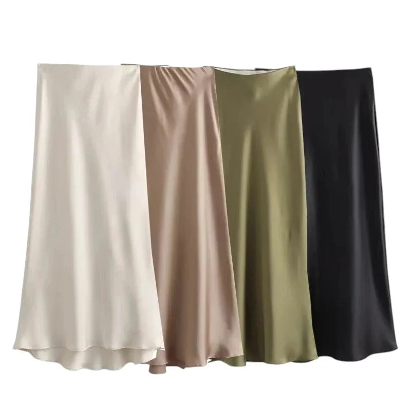 ISABELLE SATIN SKIRT - CLASSIC APPEAL - Velmari